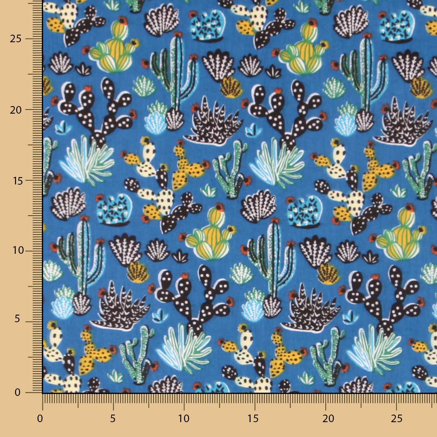 Tecido de Algodão Popeline México Azul - Ribes y Casals