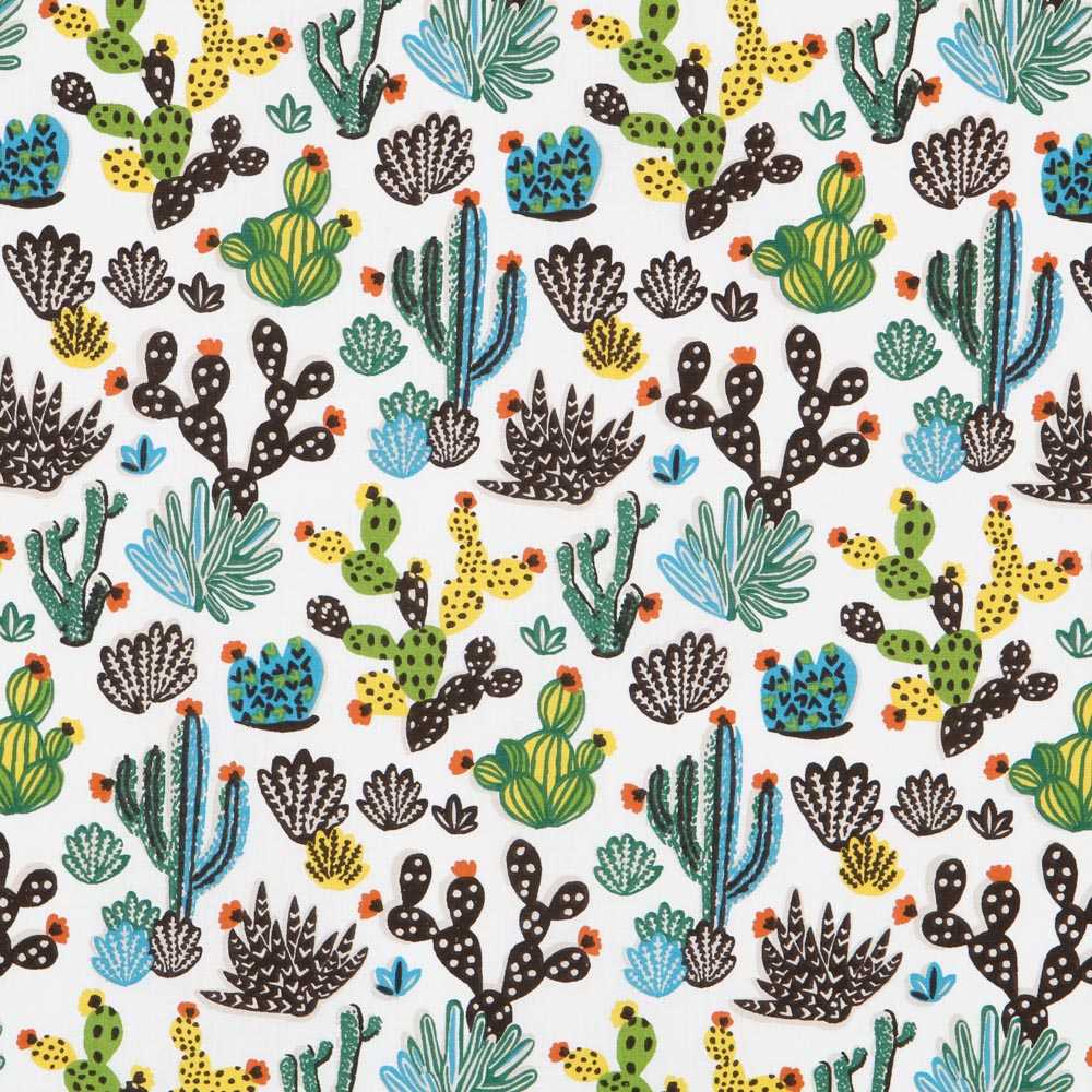 Tecido de Algodão Popeline México Branca - Ribes y Casals