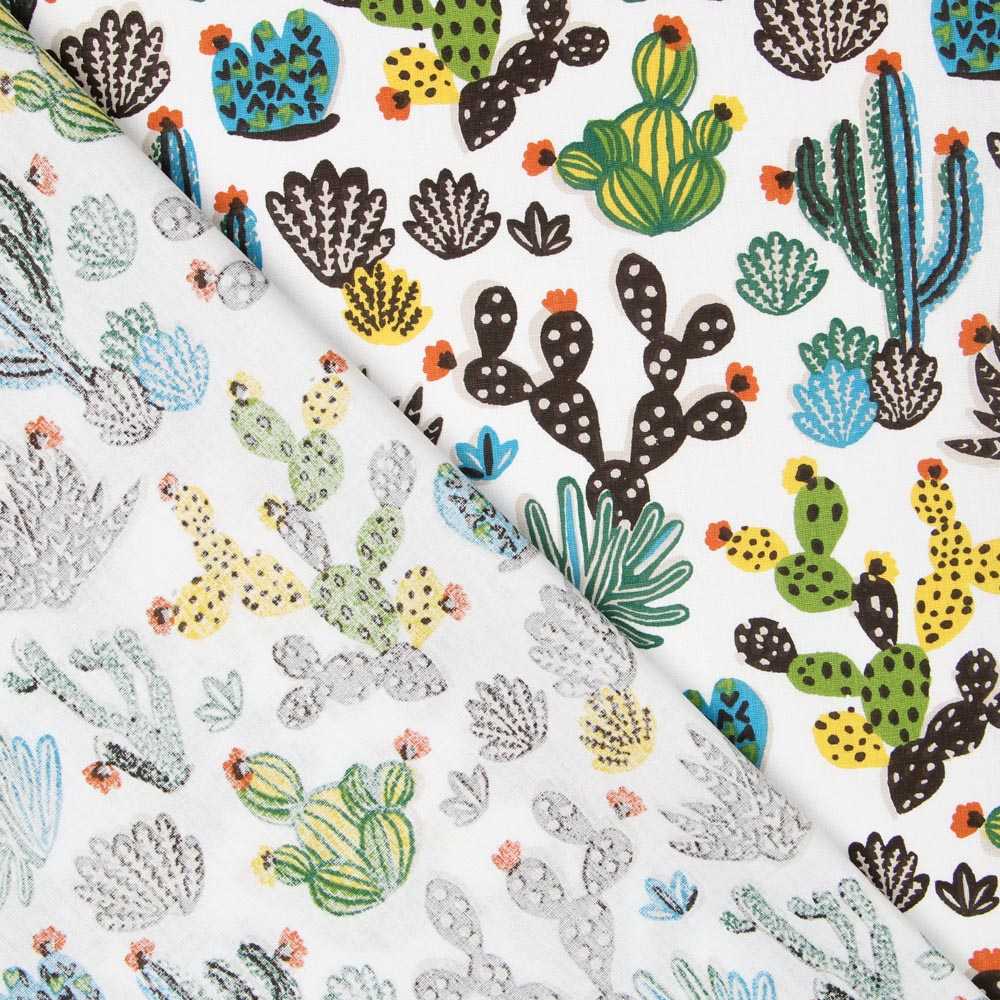 Tecido de Algodão Popeline México Branca - Ribes y Casals