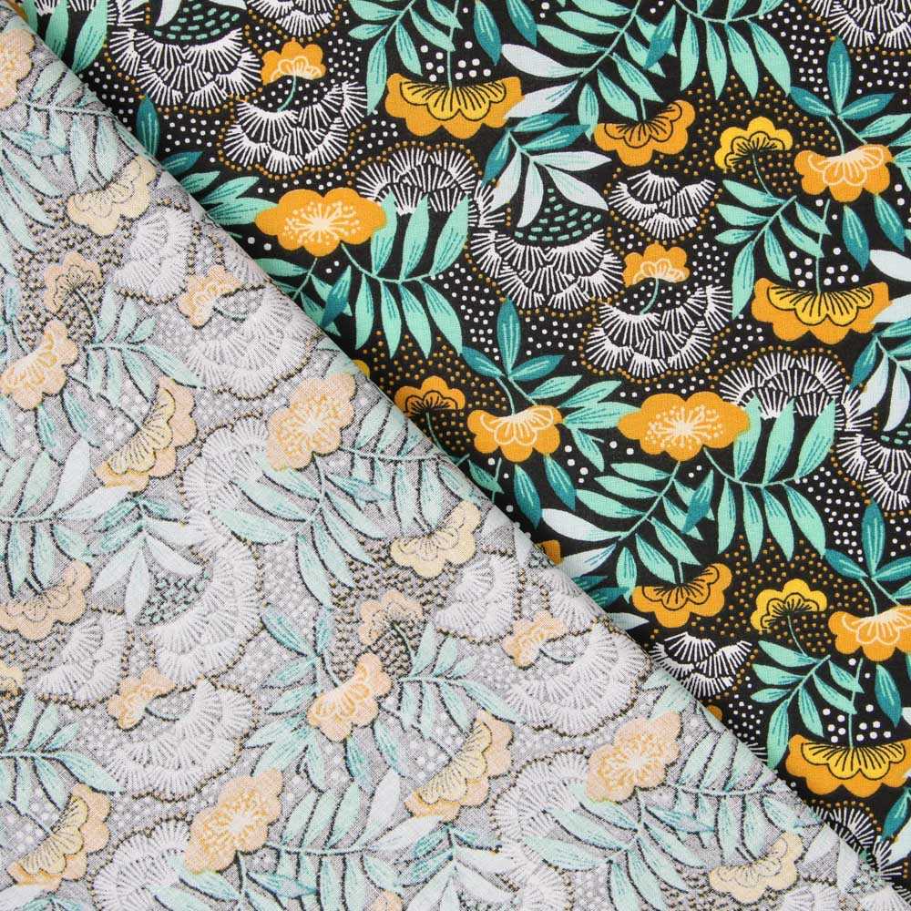 Tecido de Algodão Popeline Nagoya Ocre - Ribes y Casals