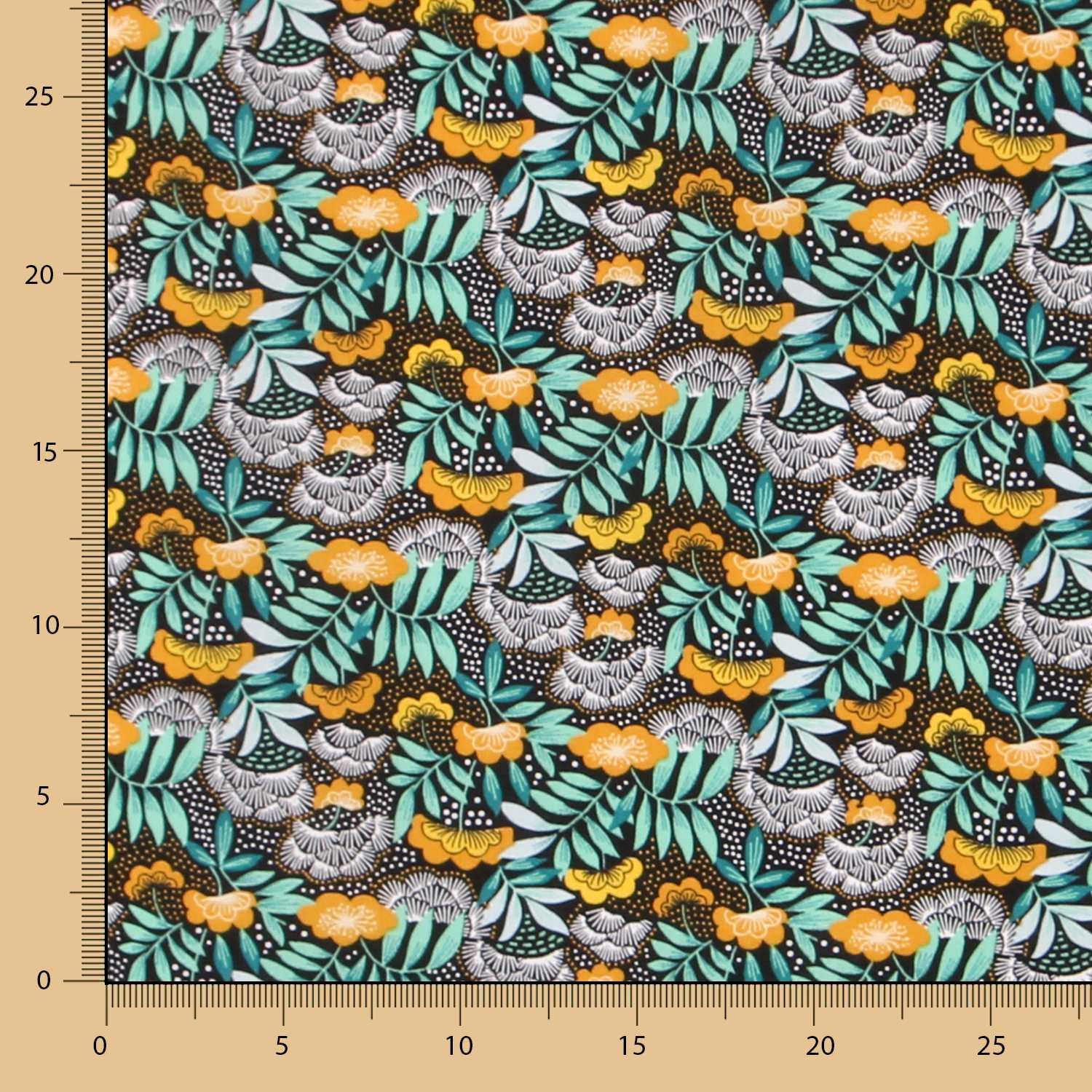 Tecido de Algodão Popeline Nagoya Ocre - Ribes y Casals