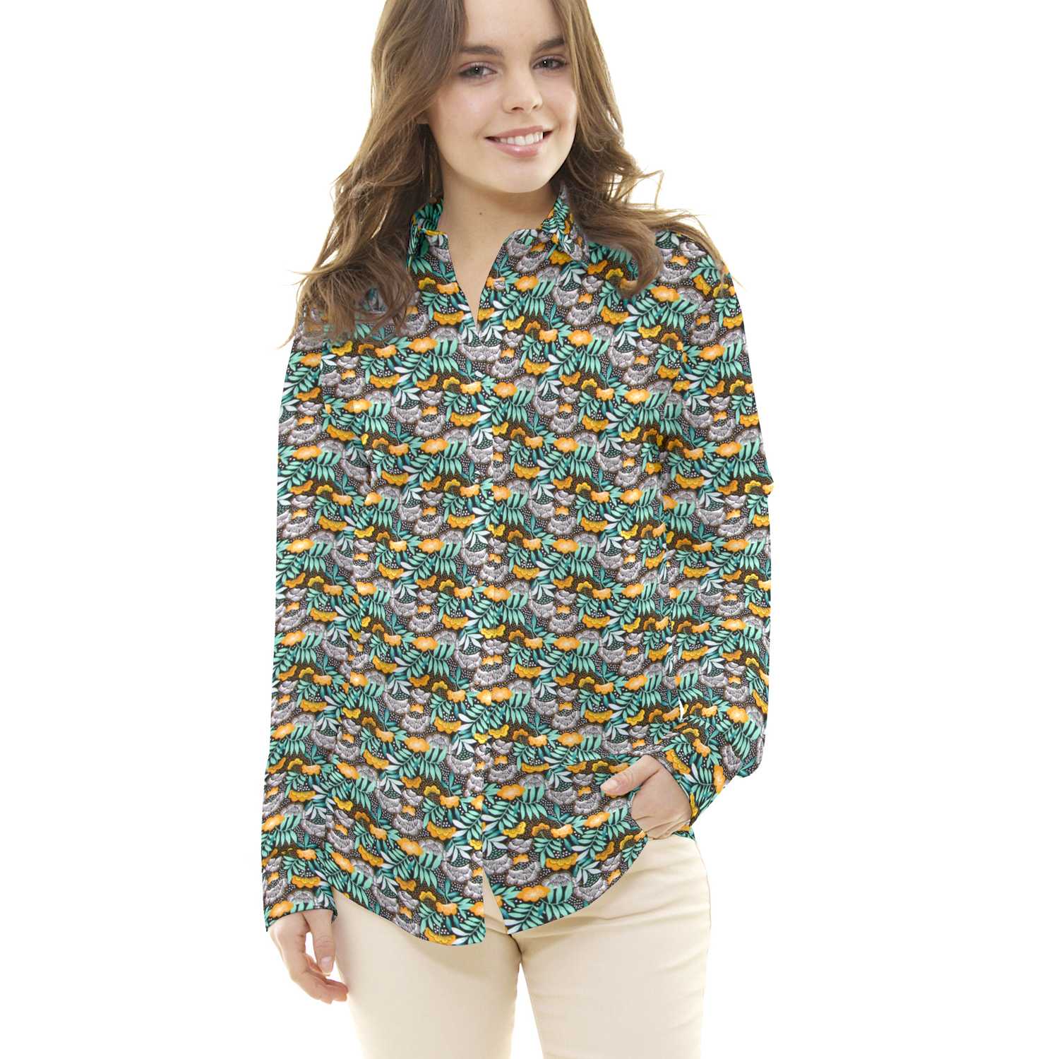 Tecido de Algodão Popeline Nagoya Ocre - Ribes y Casals