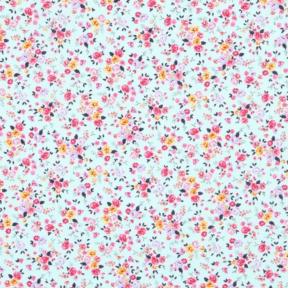 Popeline de Algodão Orgânico Cretona Azul - Ribes y Casals