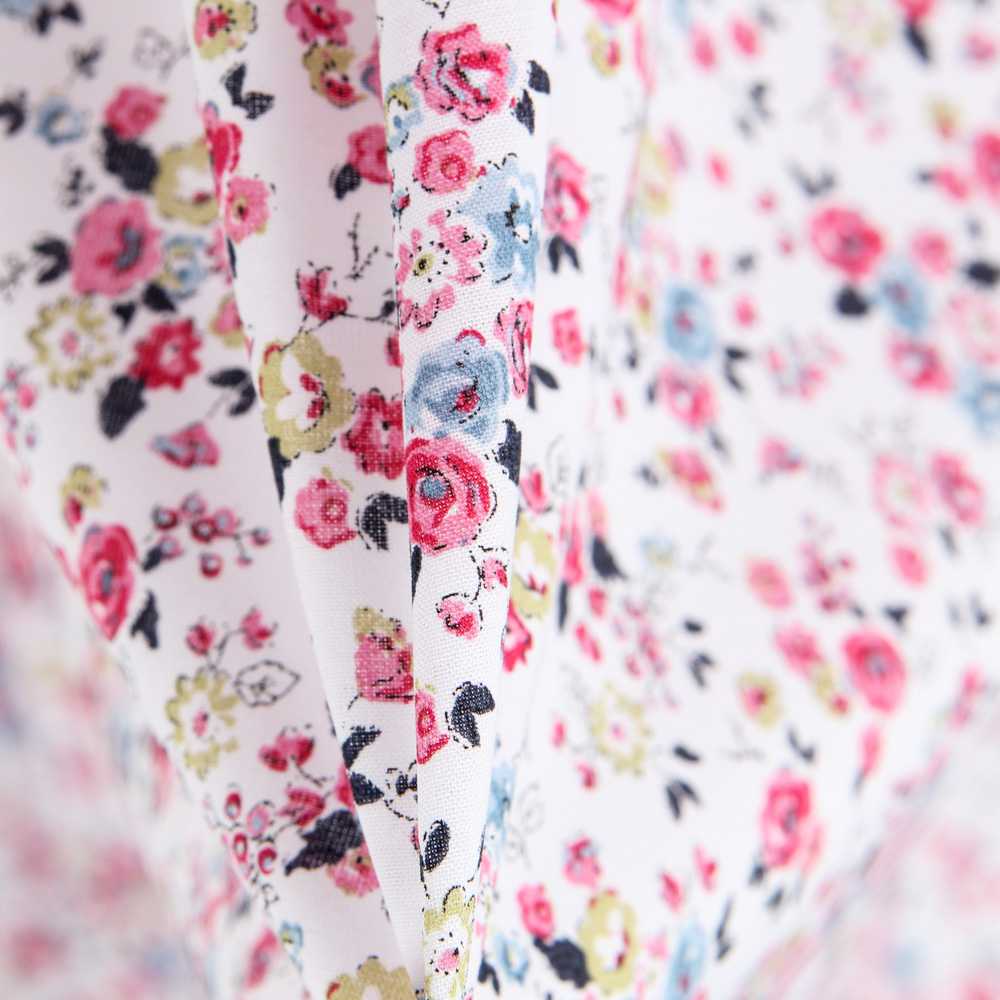 Popeline de Algodão Orgânico Cretona Rosa - Ribes y Casals