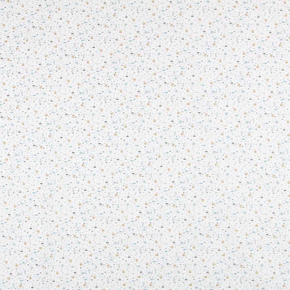 Popeline de Algodão Orgânico Mar Azul - Ribes y Casals