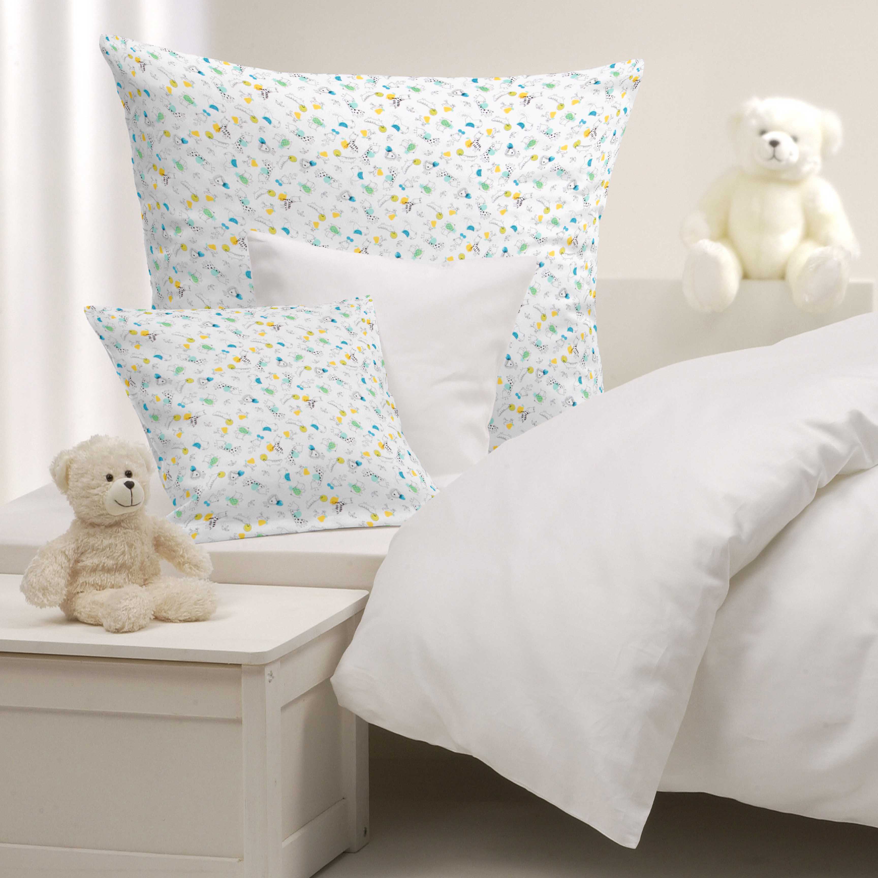 Popeline de Algodão Orgânico Zoo Azul - Ribes y Casals