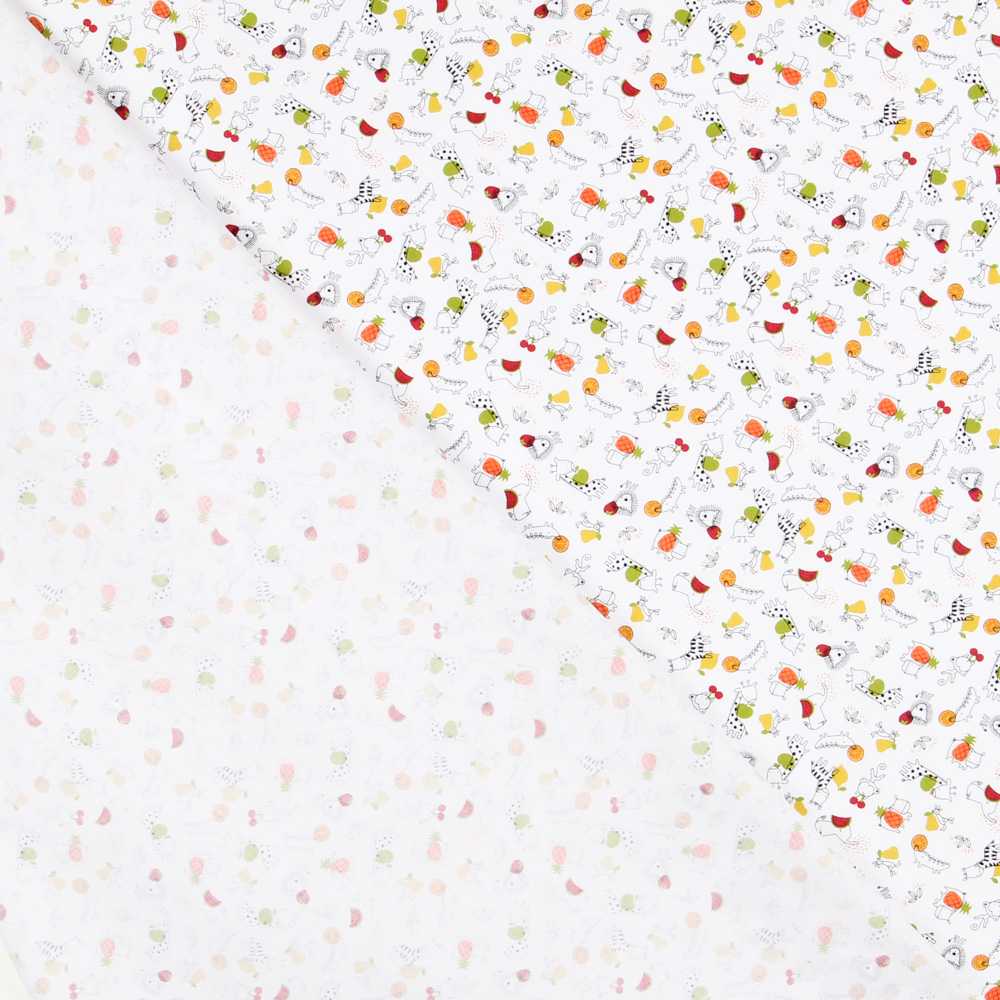 Popeline de Algodão Orgânico Zoo Vermelho - Ribes y Casals