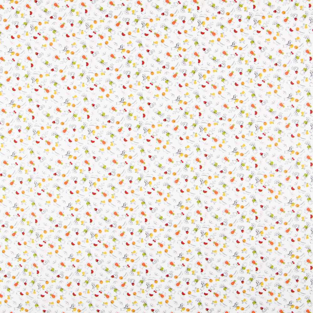 Popeline de Algodão Orgânico Zoo Vermelho - Ribes y Casals