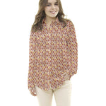 Tecido Popeline de Algodão Plumas Laranja - Ribes y Casals