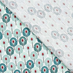 Tecido Popeline de Algodão Plumas Verde - Ribes y Casals