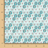 Tecido Popeline de Algodão Plumas Verde - Ribes y Casals