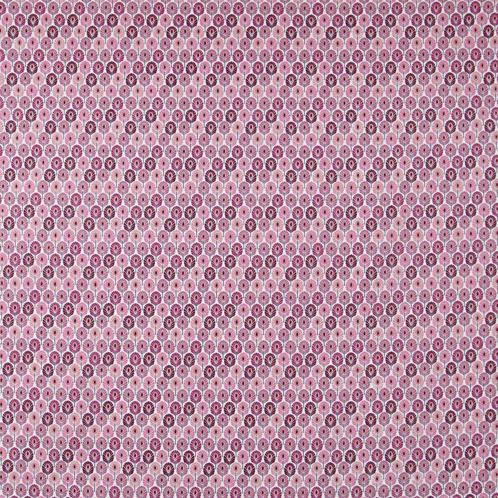 Tecido Popeline de Algodão Plumas Violeta - Ribes y Casals