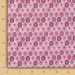 Tecido Popeline de Algodão Plumas Violeta - Ribes y Casals