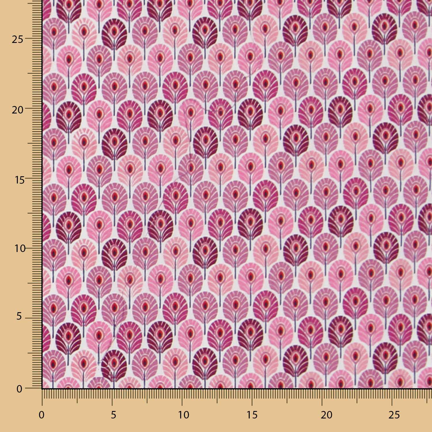 Tecido Popeline de Algodão Plumas Violeta - Ribes y Casals