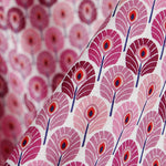 Tecido Popeline de Algodão Plumas Violeta - Ribes y Casals