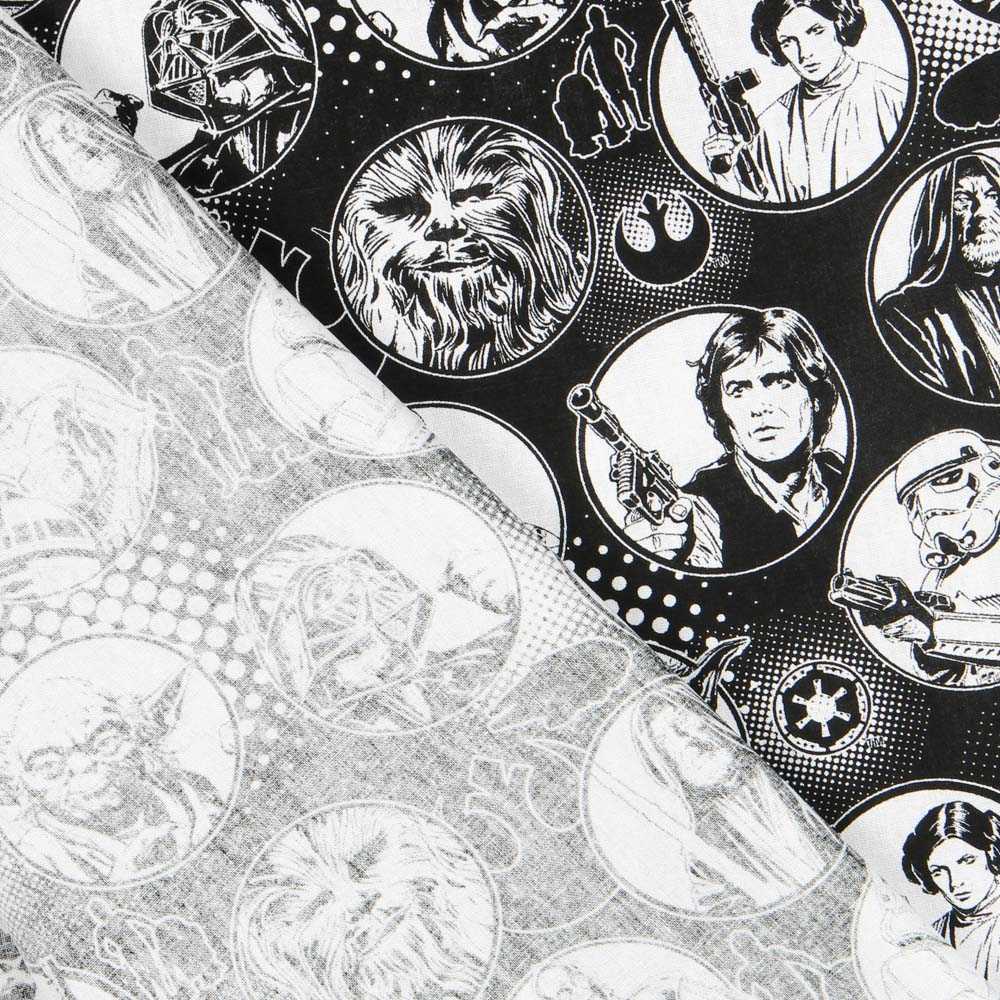 Tecido Popeline Star Wars Preto - Ribes y Casals