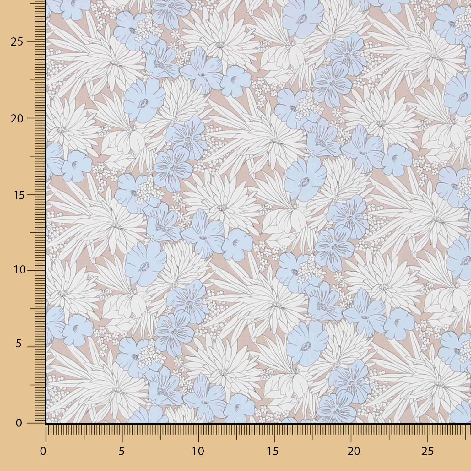 Tecido de Algodão Popeline Tropical Azul - Ribes y Casals