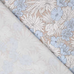 Tecido de Algodão Popeline Tropical Azul - Ribes y Casals