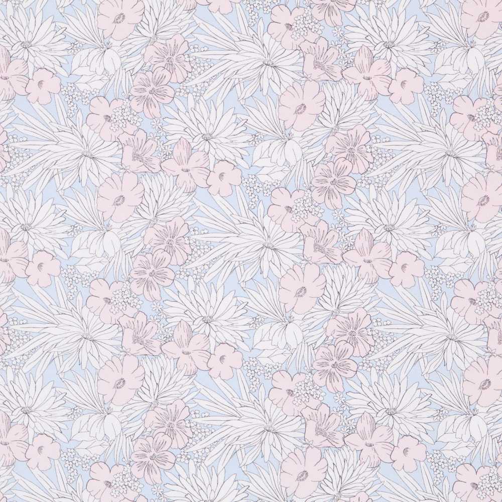 Tecido de Algodão Popeline Tropical Rosa - Ribes y Casals