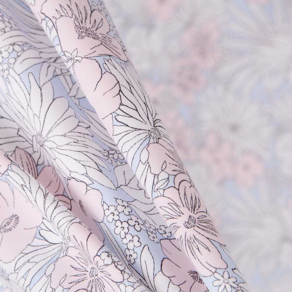 Tecido de Algodão Popeline Tropical Rosa - Ribes y Casals