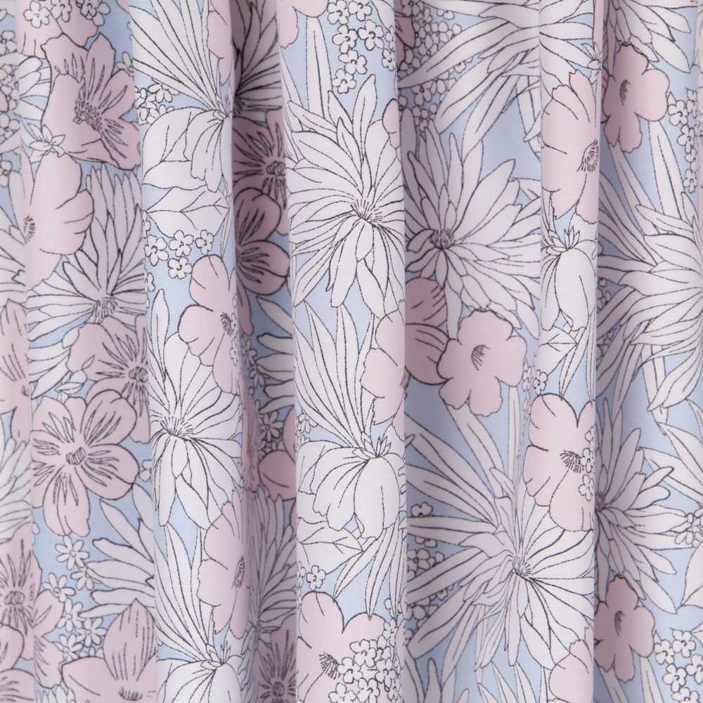 Tecido de Algodão Popeline Tropical Rosa - Ribes y Casals