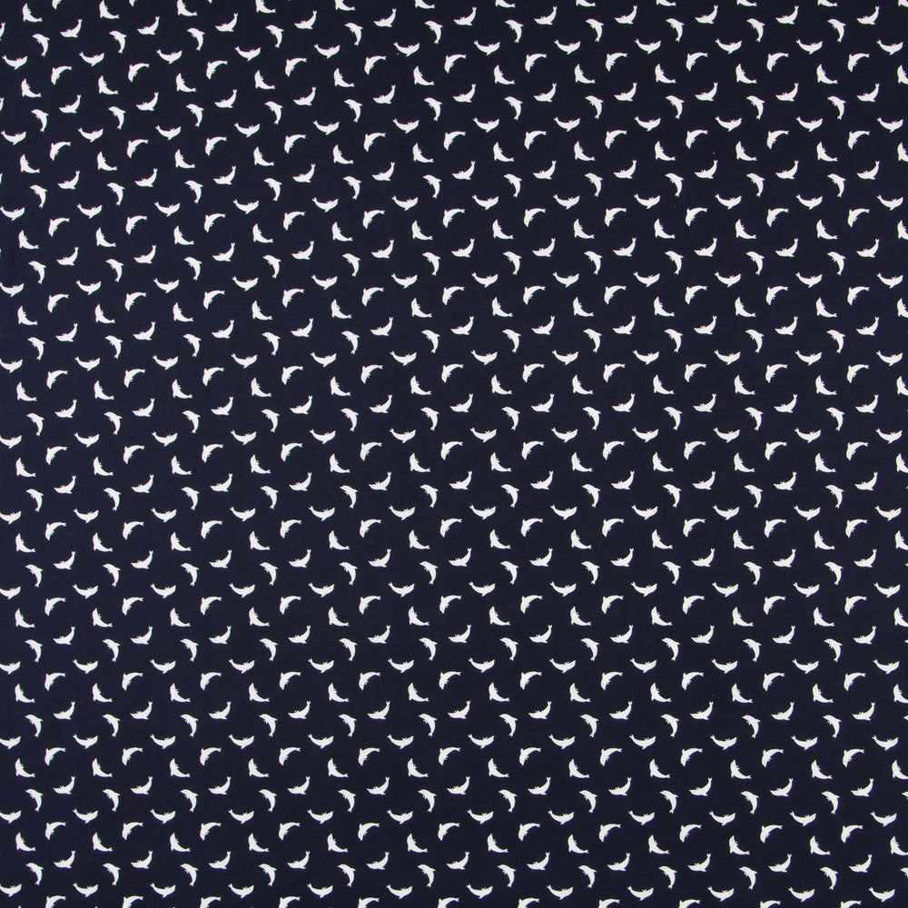 Popeline Golfinhos Azul Marinho - Ribes y Casals