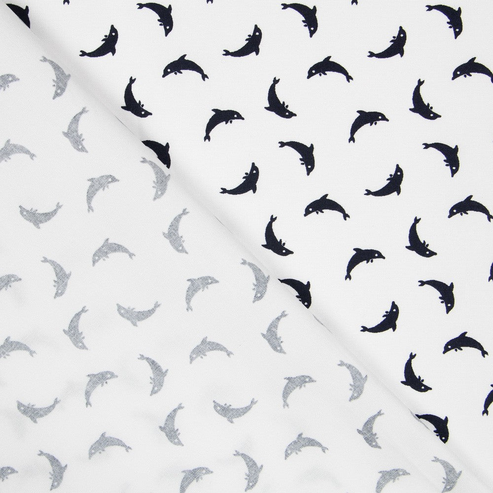 Popeline Golfinhos Branca - Ribes y Casals