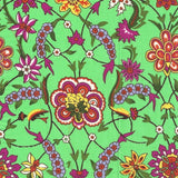 Popeline Flor Fundo Verde - Ribes y Casals