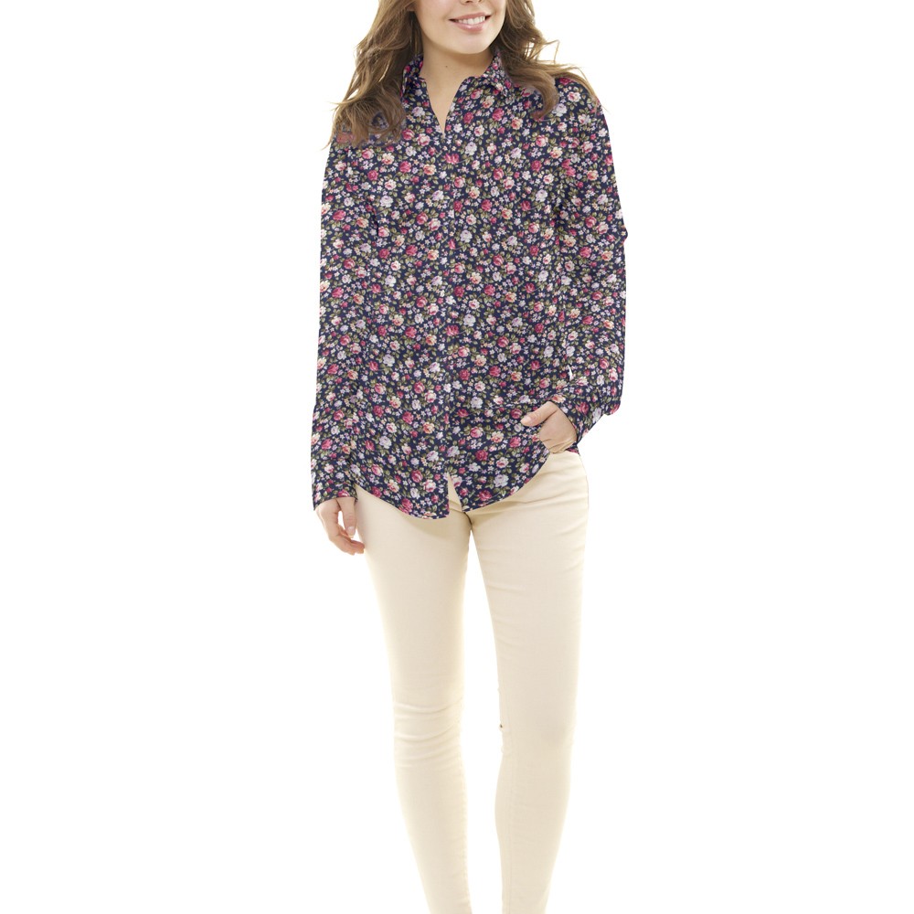 Popeline Floral Cretona Púrpura - Ribes y Casals