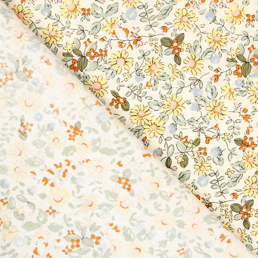 Popeline Florezinhas Amarelo - Ribes y Casals