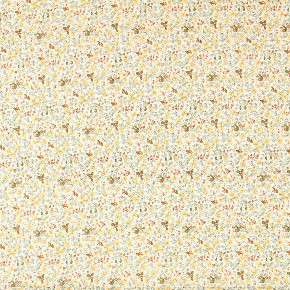 Popeline Florezinhas Amarelo - Ribes y Casals