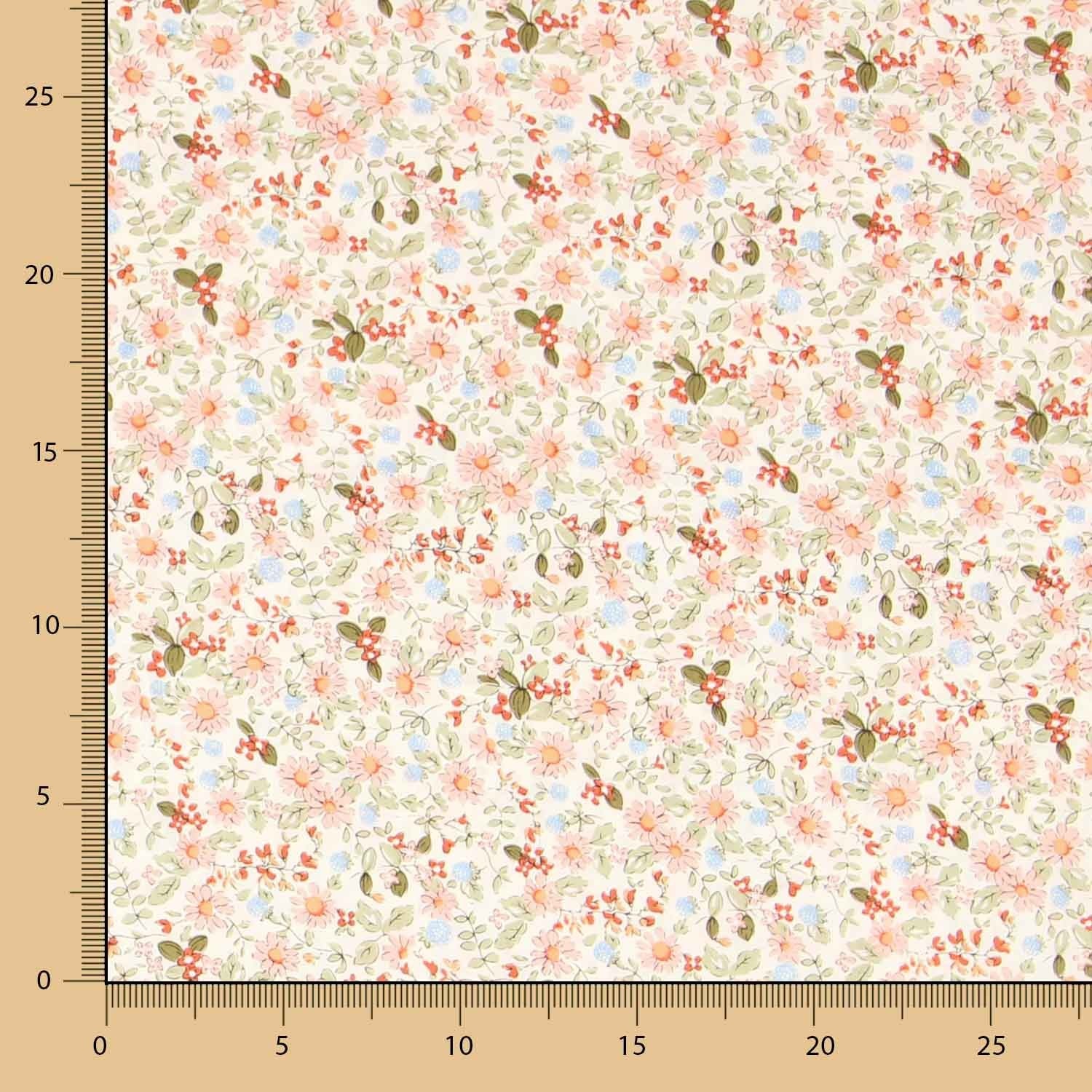 Retal Popelín Florecitas Rosa 60x150cm - Ribes y Casals