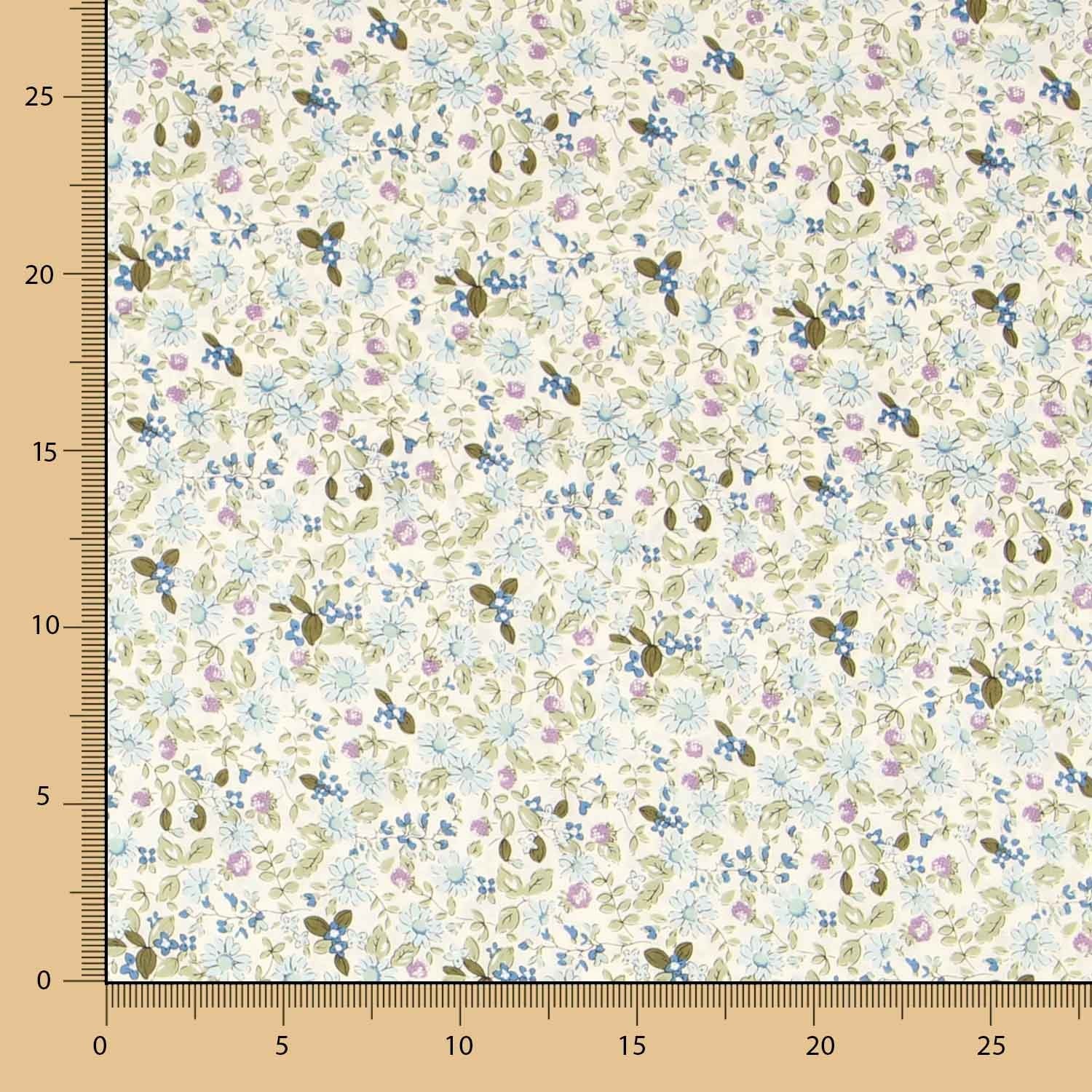 Popeline Florezinhas Verde - Ribes y Casals