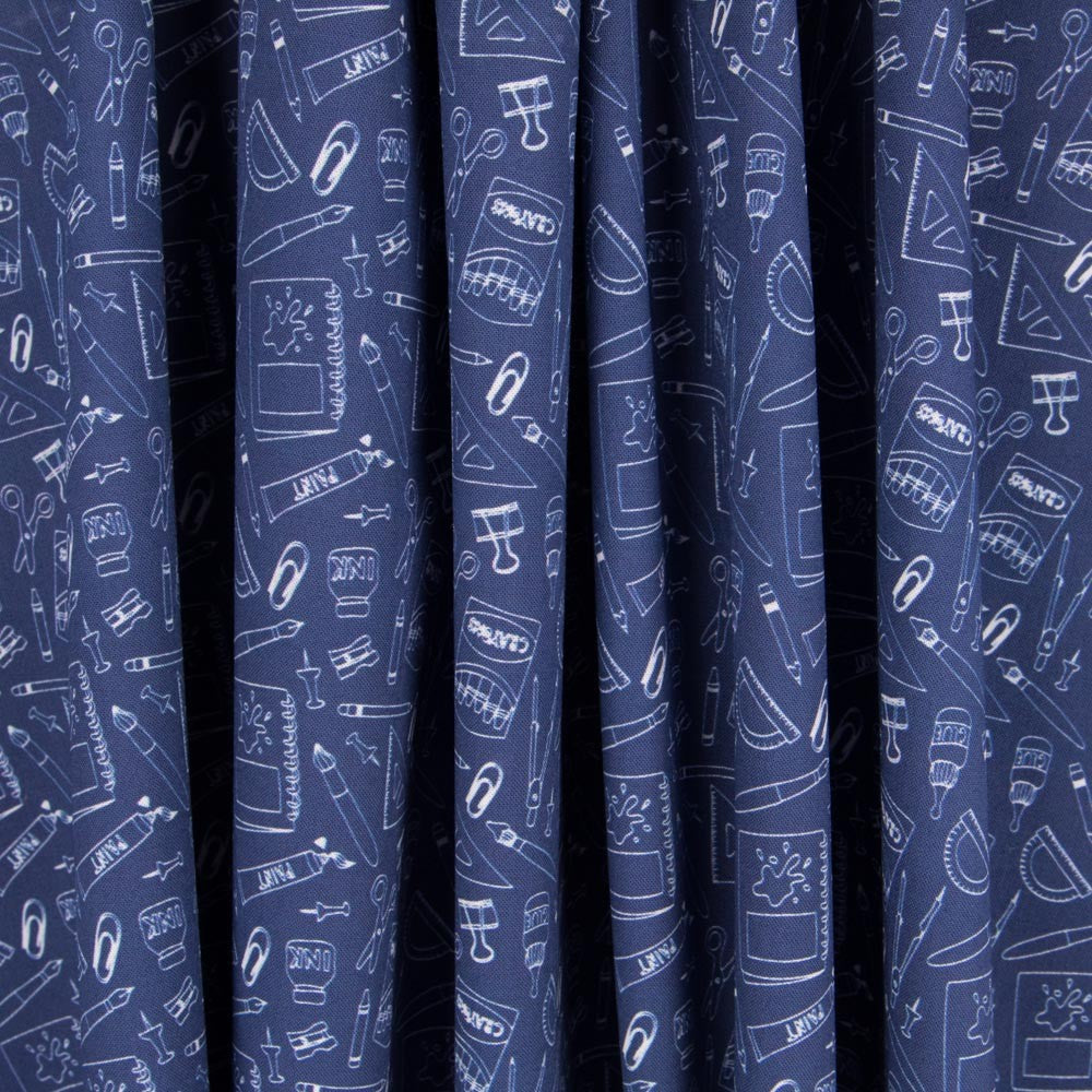 Popeline Hand Made Azul Denim - Ribes y Casals