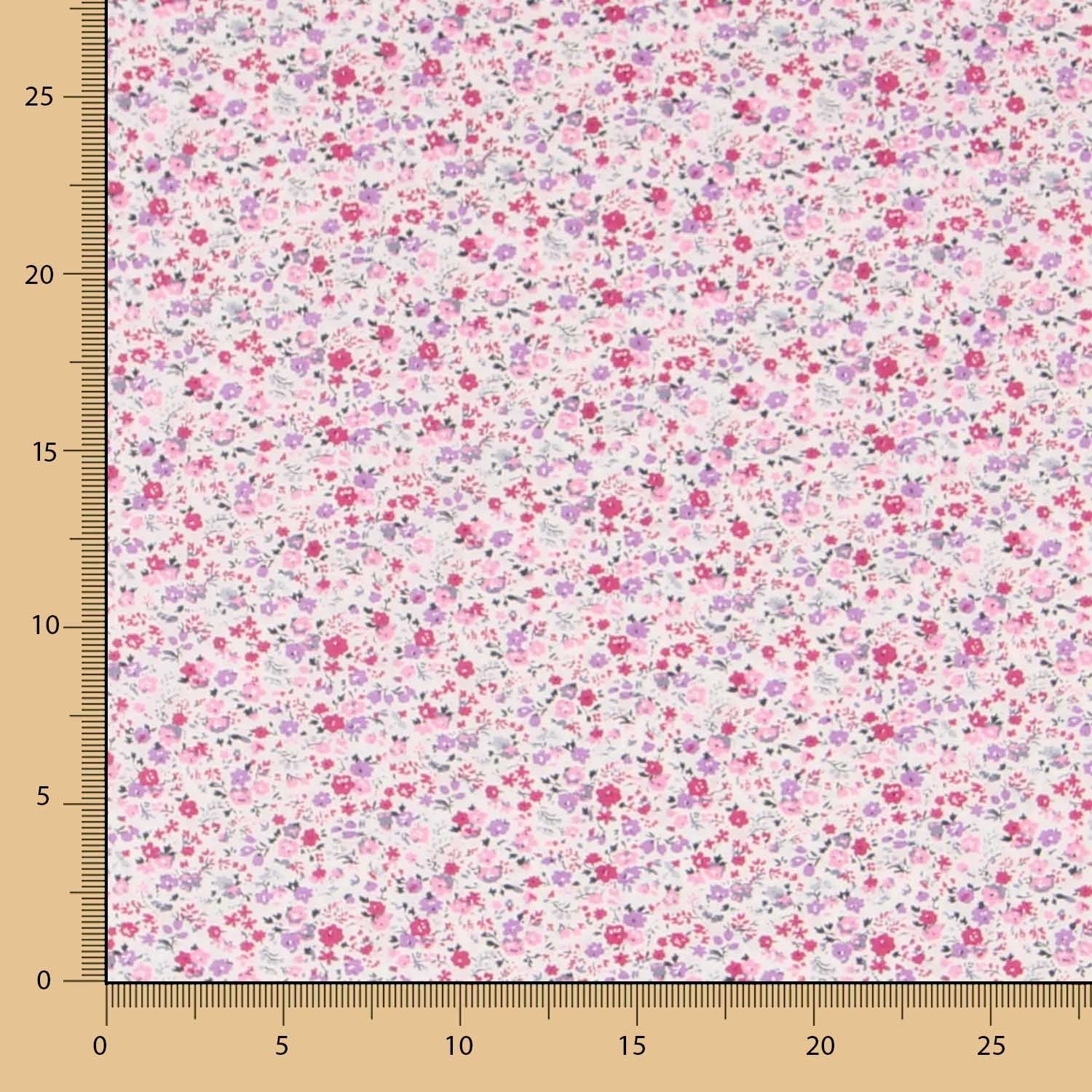 Popeline Happy Flowers Rosa - Ribes y Casals