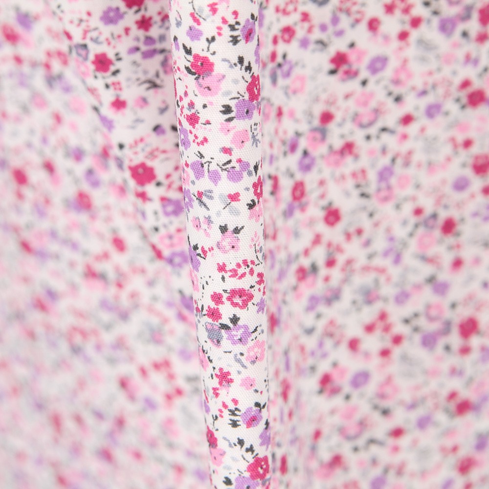 Popeline Happy Flowers Rosa - Ribes y Casals