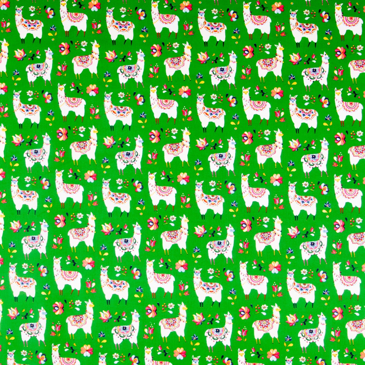 Popelín Llamas Verde - Ribes y Casals