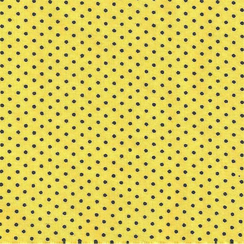 Popeline Bola Amarelo Preto - Ribes y Casals