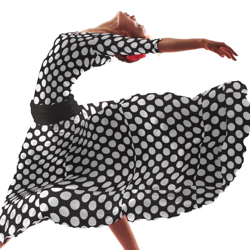 Popeline Bolas Flamenco Preto 60mm - Ribes y Casals