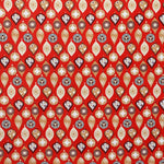 Tecido Natal Adornos Fundo Vermelho - Ribes y Casals