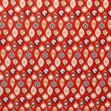 Tecido Natal Adornos Fundo Vermelho - Ribes y Casals