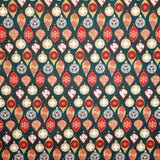 Tecido Natal Adornos Fundo Verde Escuro - Ribes y Casals