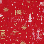 Tecido de Natal Be Merry Encarnado - Ribes y Casals