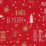 Tecido de Natal Be Merry Encarnado - Ribes y Casals
