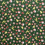 Tecido Natal Cervo Fundo Verde - Ribes y Casals