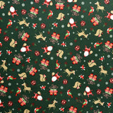 Tecido Natal Desenhos Natal Fundo Verde Escuro - Ribes y Casals