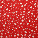 Tecido Natal Estrelas Lua Fundo Vermelho - Ribes y Casals