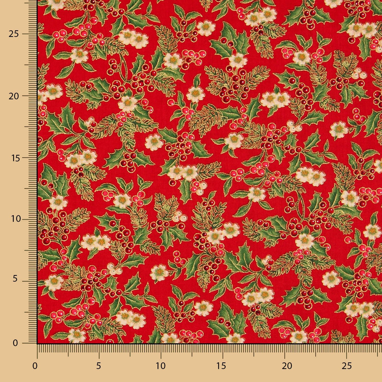 Tecido Natalino Encarnado - Ribes y Casals