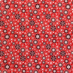 Tecido Natal Neve Fundo Vermelho - Ribes y Casals