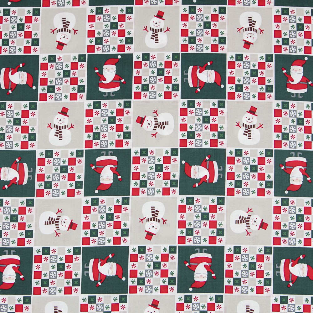 Tecido de Natal Patch Verde - Ribes y Casals